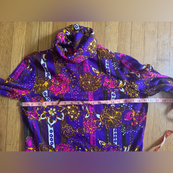 70s Vintage Acrylic Barkcloth Honeymoon Set - Dress and Shirt - Picture 9 of 14